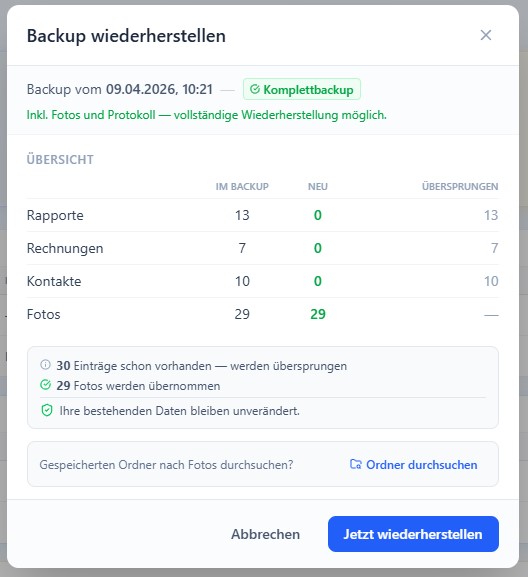 Intelligente Wiederherstellung